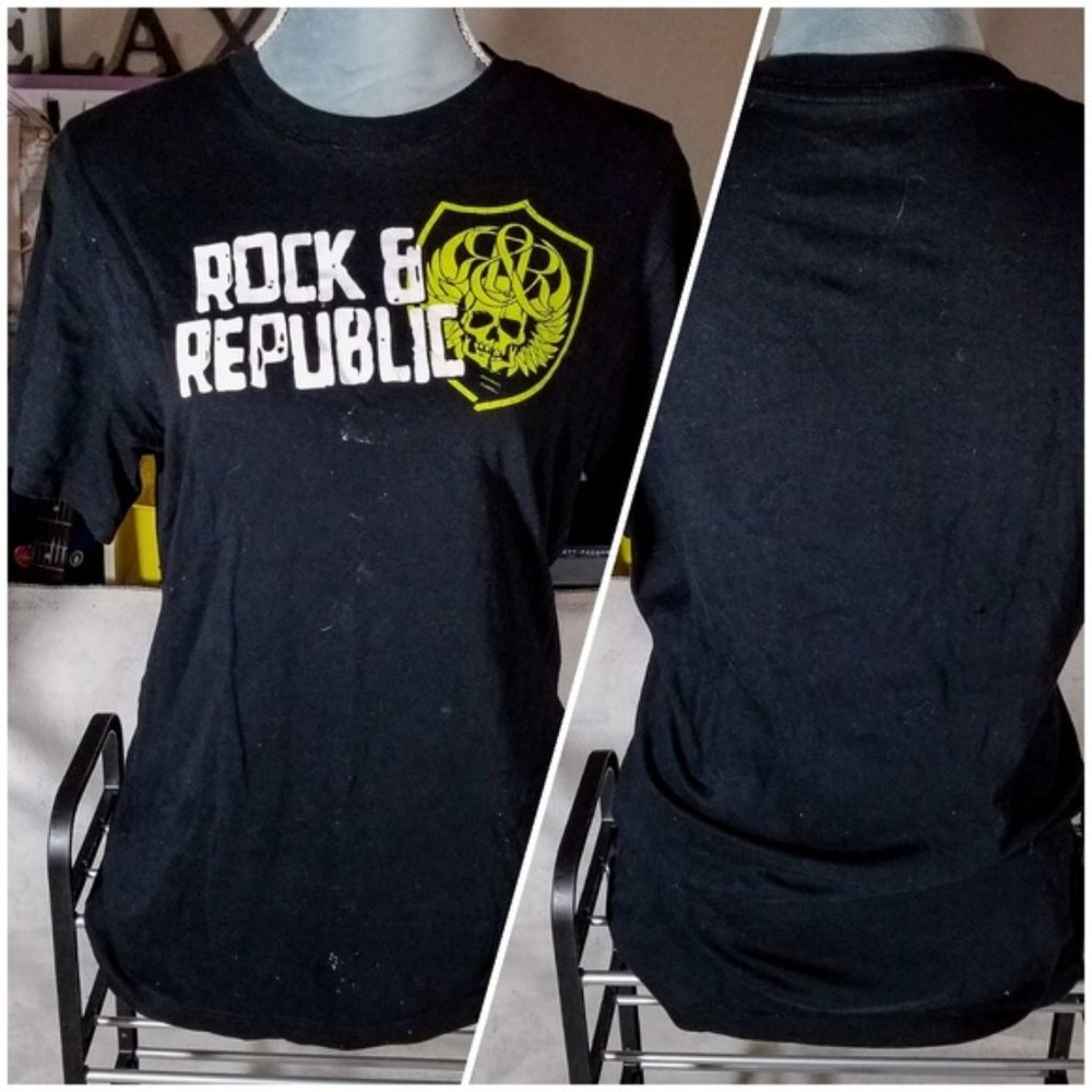 Rock & Republic Crest Logo & Spell Out T-Shirt